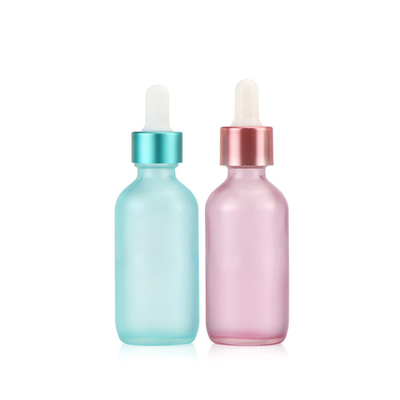 Semi Transparan Biru Merah Muda Kaca Penetes Botol Minyak Esensial Kosong 30ml