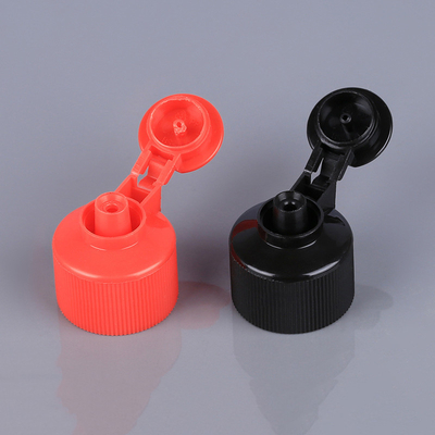 24mm 28mm Plastik Flip Top Caps Untuk Botol Merah Hitam