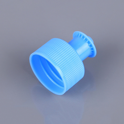 Tutup Botol Kosmetik PET Biru 28mm Push Pull Cap Tidak Ada Kebocoran
