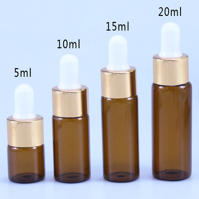 Kosmetik 10ml 15ml 20ml Botol Penetes Kaca Coklat Untuk Minyak Atsiri