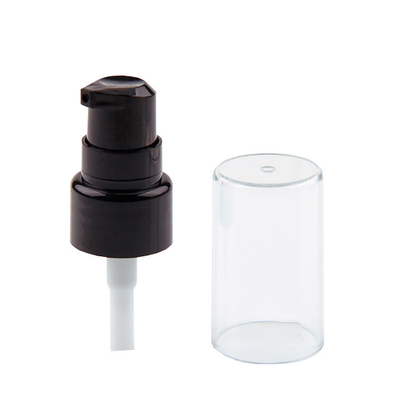 Pompa Lotion Kosmetik Hitam 20MM Halus Dengan Penutup Bening Penuh
