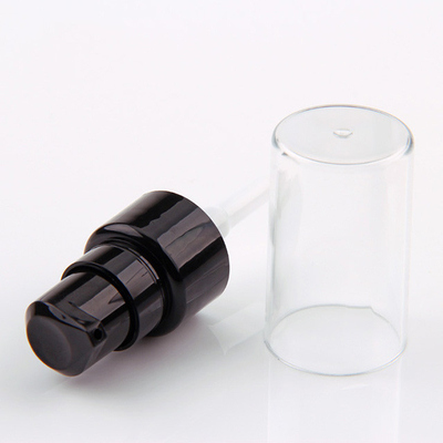 Pompa Lotion Kosmetik Hitam 20MM Halus Dengan Penutup Bening Penuh