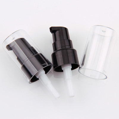 Pompa Lotion Kosmetik Hitam 20MM Halus Dengan Penutup Bening Penuh