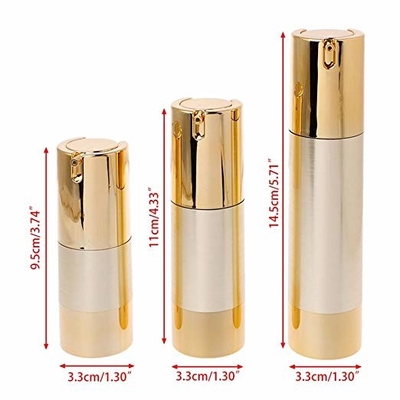 Botol Pompa Pengap Emas Kecil Teknis UV 15ml 30ml 50ml