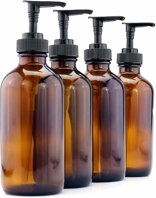 Botol Lotion Plastik PET Brown 500ml Dengan Pompa Hitam 28MM