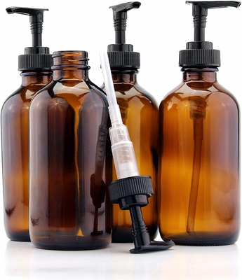 Botol Lotion Plastik PET Brown 500ml Dengan Pompa Hitam 28MM