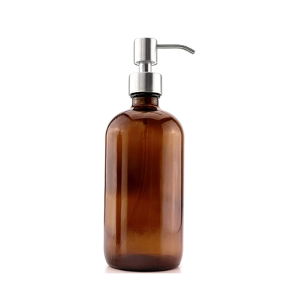 Botol Lotion Kaca Coklat 500ML Dengan Dispenser Pompa 28mm